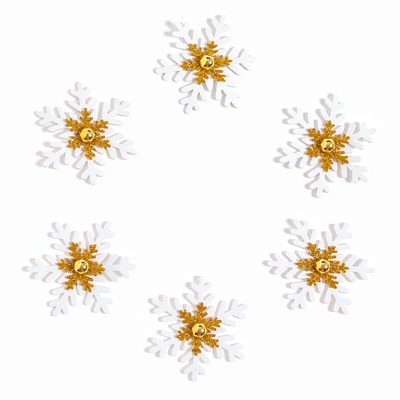 Новогодний декор «Снежинки», набор 6 шт.