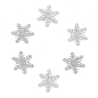 Декор «Снежинки» на клеевой основе, набор 6 шт., цвет серебро - Фото 1