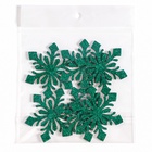 Декор «Снежинки» на клеевой основе, набор 6 шт., цвет зелёный - фото 809176682 Декор «Снежинки» на клеевой основе, набор 6 шт., цвет зелёный - фото 809176682