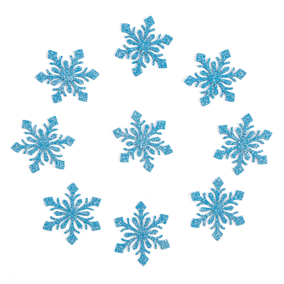 Декор «Снежинки», набор 9 шт., цвет голубой
