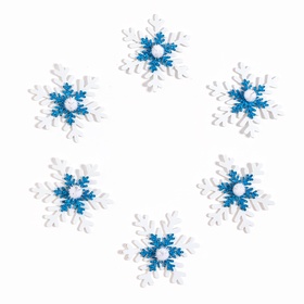 Новогодний декор «Снежинки», набор 6 шт.