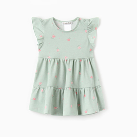 Платье для девочки, цвет зелёный, рост 68 см (3-6 мес)