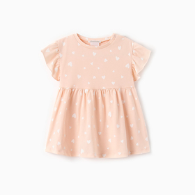 Платье для девочки, цвет персиковый, рост 68 см (3-6 мес)
