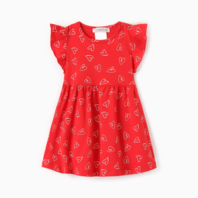 Платье для девочки, цвет красный, рост 68 см (3-6 мес)