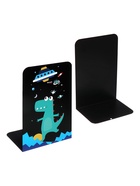 Держатель (ограничитель) подставка для книг, 2 штуки «Космос», черный - Фото 2