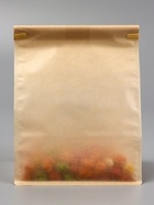 Пакет крафт бумажный, с окном, прямоугольное дно, для упаковки еды, сладостей, 16×13×26 см набор 50 шт. - Фото 3