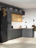 Кухонный гарнитур угловой в потолок «Виктория», 3000×1600 мм, цвет графит/дуб крафт - Фото 4
