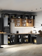 Кухонный гарнитур угловой в потолок «Виктория», 3000×1600 мм, цвет графит/дуб крафт - Фото 5