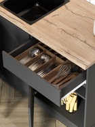 Кухонный гарнитур угловой в потолок «Виктория», 3000×1600 мм, цвет графит/дуб крафт - Фото 6