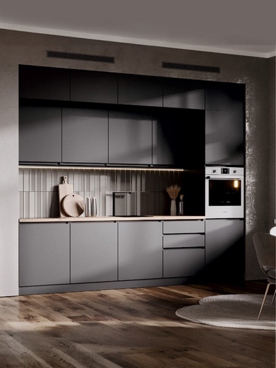 Кухонный гарнитур в потолок «Виктория», 3000 мм, цвет графит