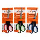 Ножницы канцелярские 19.3 см, ручки пластиковые с резиновыми вставками, МИКС - Фото 1