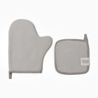 Кухонный набор «Этель» Kitchen light gray, светло-серый: прихватка, варежка-прихватка - Фото 3