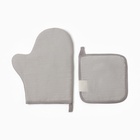 Кухонный набор «Этель» Kitchen light gray, светло-серый: прихватка, варежка-прихватка - Фото 4