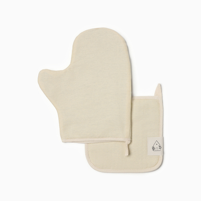 Кухонный набор «Этель» Home, варежка-прихватка 18×29 см, прихватка 19×19 см, молочный