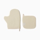 Кухонный набор «Этель» Home, варежка-прихватка 18×29 см, прихватка 19×19 см, молочный - Фото 3