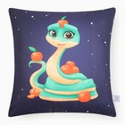 Подушка декоративная новогодняя «Этель. Змея с мандаринами», 40×40 см, велюр - Фото 2