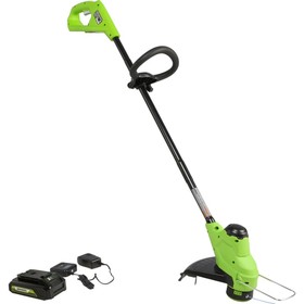 Триммер аккумуляторный Greenworks G24LT25, 24 В, АКБ на 2 Ач и ЗУ, 25 см, леска 1.6 мм