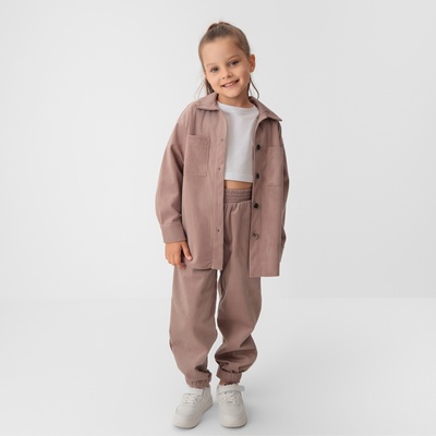 Костюм детский KAFTAN Velvet, размер 34 (122-128 см), пыльно-розовый