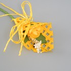 Набор декоративных букетиков (12 шт) "Розочка"  5х9 см, желтый - Фото 3