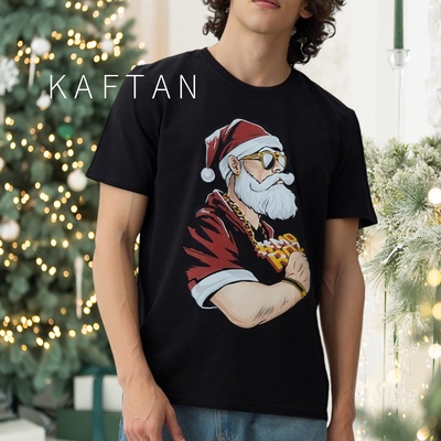 Футболка мужская KAFTAN Santa, черный, размер 2XL