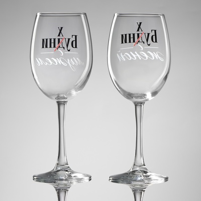 Бокалы для вина парные «Муж и жена», 360 мл