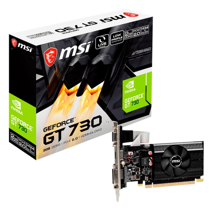 Видеокарта MSI PCI-E N730K-2GD3/LP NVIDIA GeForce GT 730 2Gb 64bit GDDR3 902/1600 DVIx1 HDM   107039 - фото 51618958