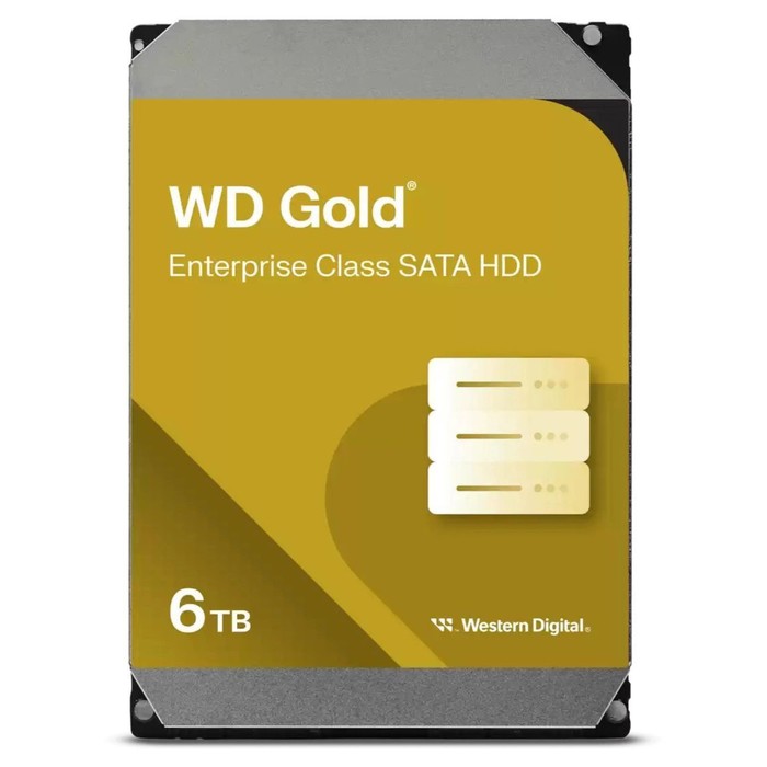 Жесткий диск WD SATA-III 6TB WD6004FRYZ Desktop Gold 512E (7200rpm) 256Mb 3.5" - Фото 1