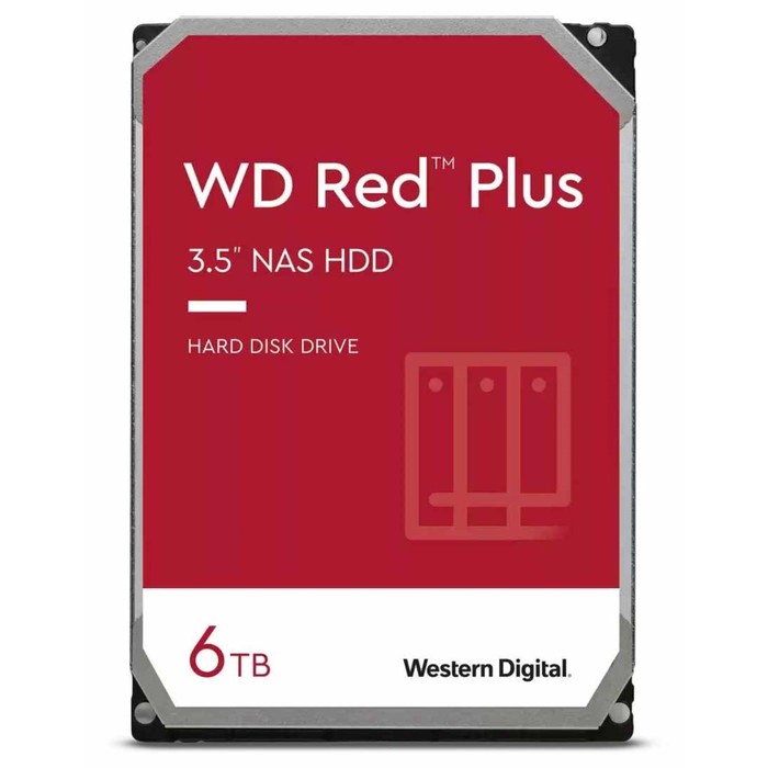 Жесткий диск WD SATA-III 6TB WD60EFPX NAS Red Plus (5640rpm) 256Mb 3.5" - Фото 1