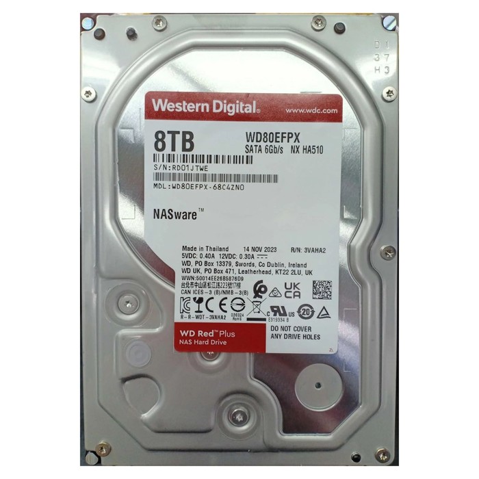 Жесткий диск WD SATA-III 8TB WD80EFPX NAS Red Plus (5640rpm) 256Mb 3.5" - фото 51619005