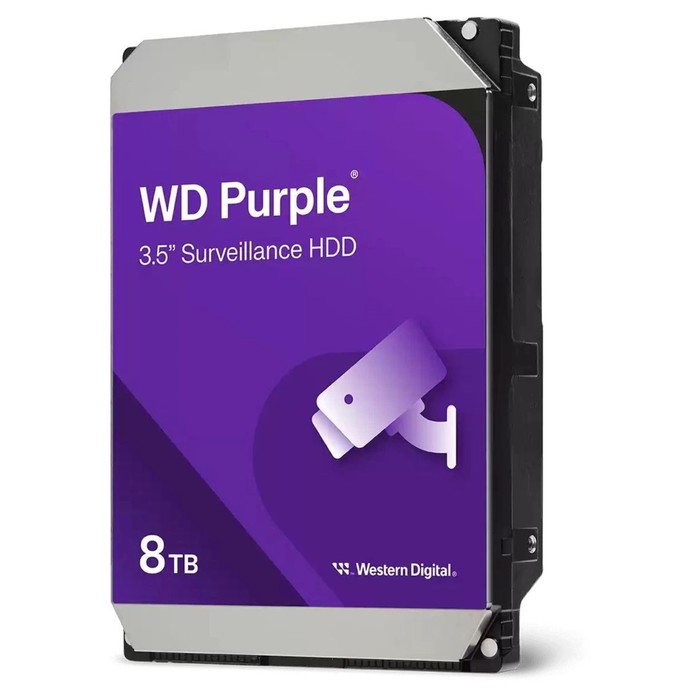 Жесткий диск WD SATA-III 8TB WD85PURZ Surveillance Purple (5640rpm) 256Mb 3.5" - фото 51619007