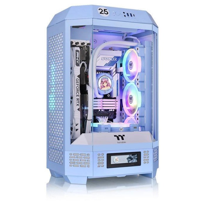 Корпус Thermaltake The Tower 300 Hydrangea голубой без БП miniITX 7x120mm 5x140mm 2xUSB3.0   1070400 - фото 51664008