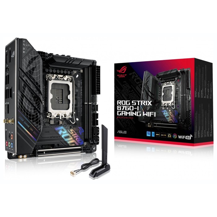 Материнская плата Asus ROG STRIX B760-I GAMING WIFI Soc-1700 Intel B760 2xDDR5 mini-ITX AC`   107040 - фото 51619270