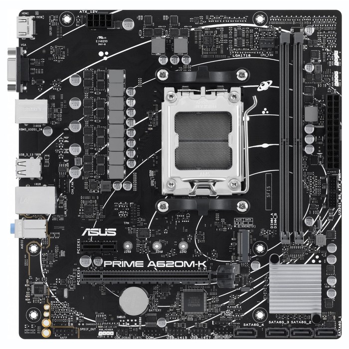 Материнская плата Asus PRIME A620M-K SocketAM5 AMD A620 2xDDR5 mATX AC`97 8ch(7.1) GbLAN RA   107040 - фото 51619309