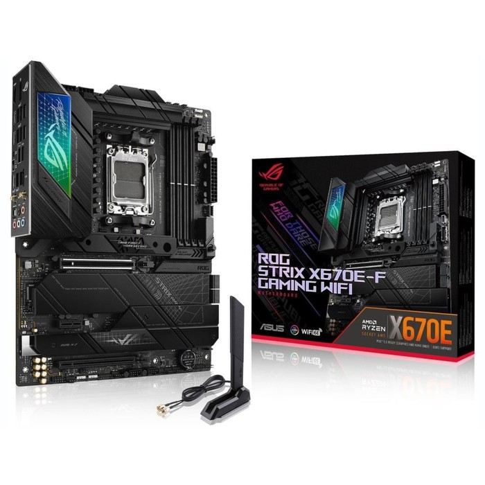 Материнская плата Asus ROG STRIX X670E-F GAMING WIFI SocketAM5 AMD X670 4xDDR5 ATX AC`97 8c   107040 - фото 51619395