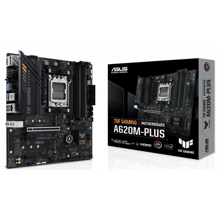 Материнская плата Asus TUF GAMING A620M-PLUS SocketAM5 AMD A620 4xDDR5 mATX AC`97 8ch(7.1)   1070404 - фото 51619404