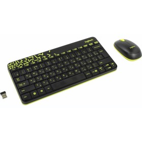 Клавиатура + мышь Logitech MK240 клав:черный/желтый мышь:черный/желтый USB беспроводная sli   107042