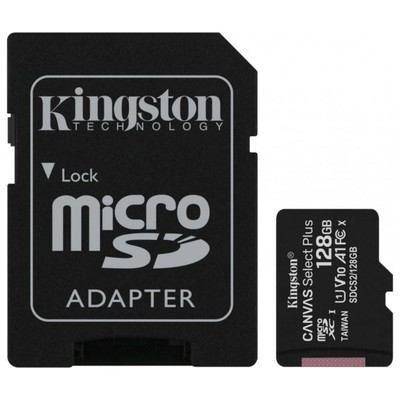 Карта памяти microSDXC 128GB Kingston SDCS2/128GB Canvas Select Plus + adapter
