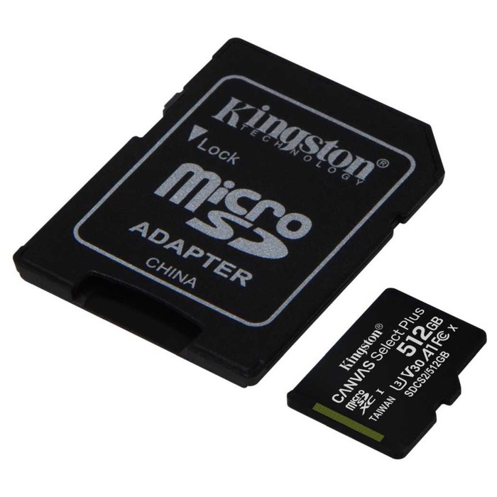 Карта памяти microSDXC 512GB Kingston SDCS2/512GB Canvas Select Plus + adapter - фото 51620511