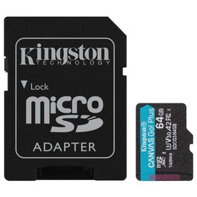 Карта памяти microSDXC 64GB Kingston SDCG3/64GB Canvas Go! Plus + adapter