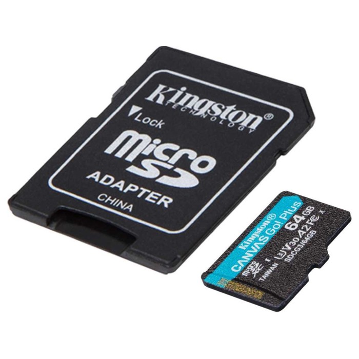 Карта памяти microSDXC 64GB Kingston SDCG3/64GB Canvas Go! Plus + adapter - фото 51620515