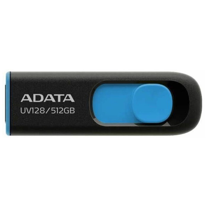 Флешка A-Data 512GB DashDrive UV128 AUV128-512G-RBE USB3.0 черный/синий - Фото 1