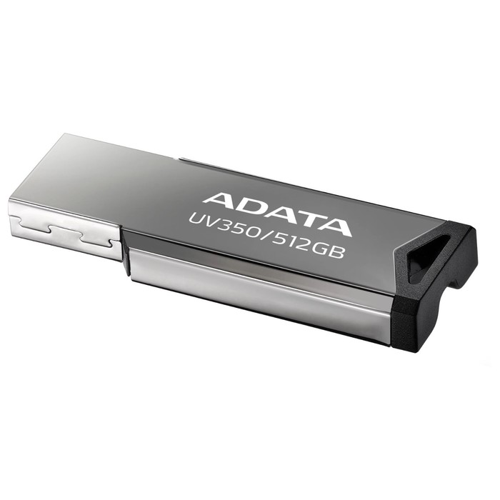 Флешка A-Data 512GB UV350 AUV350-512G-RBK USB3.0 серебристый - фото 51620571