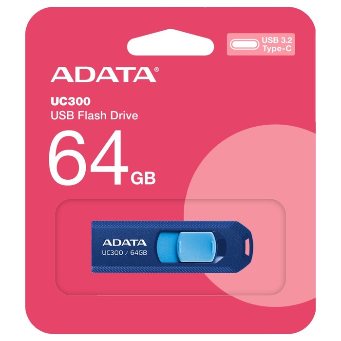 Флешка A-Data 64GB Type-C UC300 ACHO-UC300-64G-RNB/BU USB3.2 синий/голубой - фото 51620577