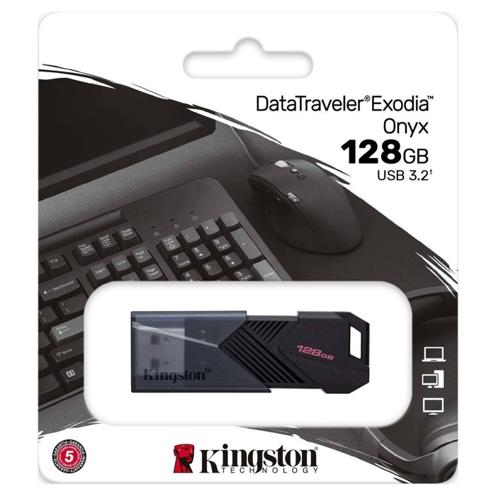 Флешка Kingston 128GB DataTraveler Exodia Onyx DTXON/128GB USB3.2 черный - фото 51620692