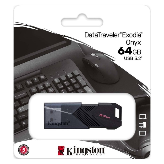 Флешка Kingston 64GB DataTraveler Exodia Onyx DTXON/64GB USB3.2 черный - фото 51620723