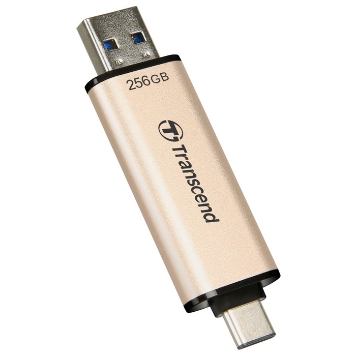 Флешка Transcend 256GB Jetflash 930С TS256GJF930C USB3.0 золотистый/черный - фото 51620782