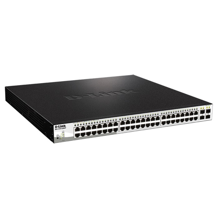 Коммутатор D-Link DGS-1210-52MPP/E2A (L2) 48x1Гбит/с 4SFP 48PoE 740W управляемый - фото 51620812