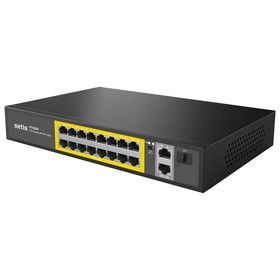 Коммутатор Netis P116GH (L2) 16x100Мбит/с 2x1Гбит/с 1SFP 16PoE 16PoE+ 240W неуправляемый