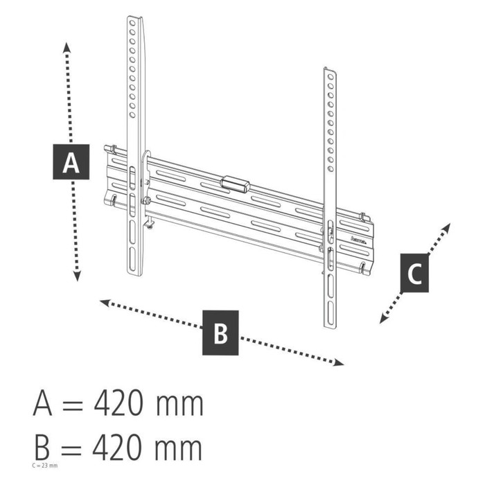 Кронштейн для телевизора Hama 00220809 черный 32"-65" макс.35кг настенный фиксированный - фото 51621068