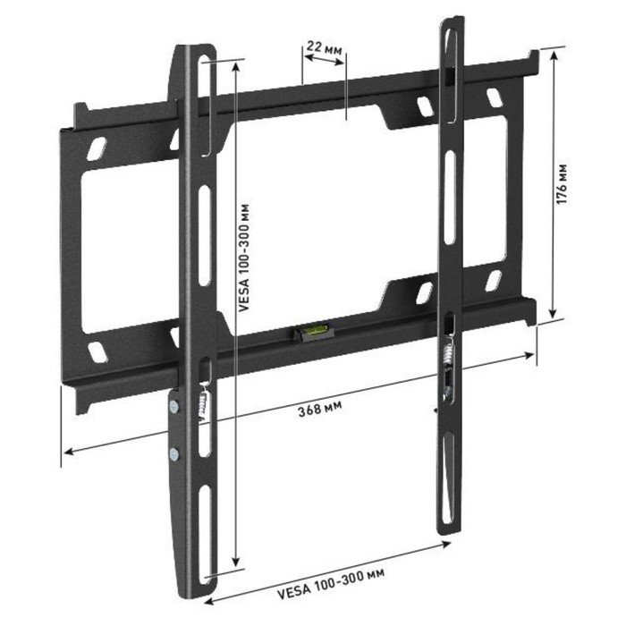 Кронштейн для телевизора Holder F3616-B черный 22"-47" макс.25кг настенный фиксированный - фото 51621217